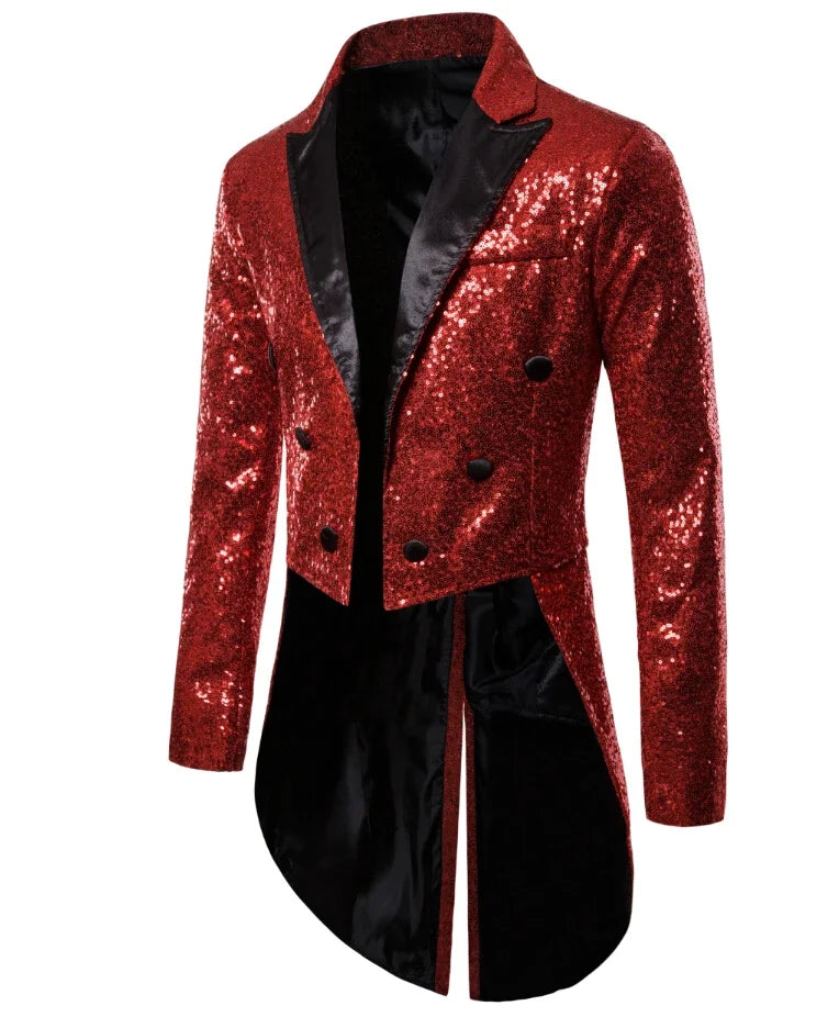 Sequin Tailcoat | Contrast Lapels
