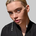 Ethnic White Feather Face Chain Tassel
