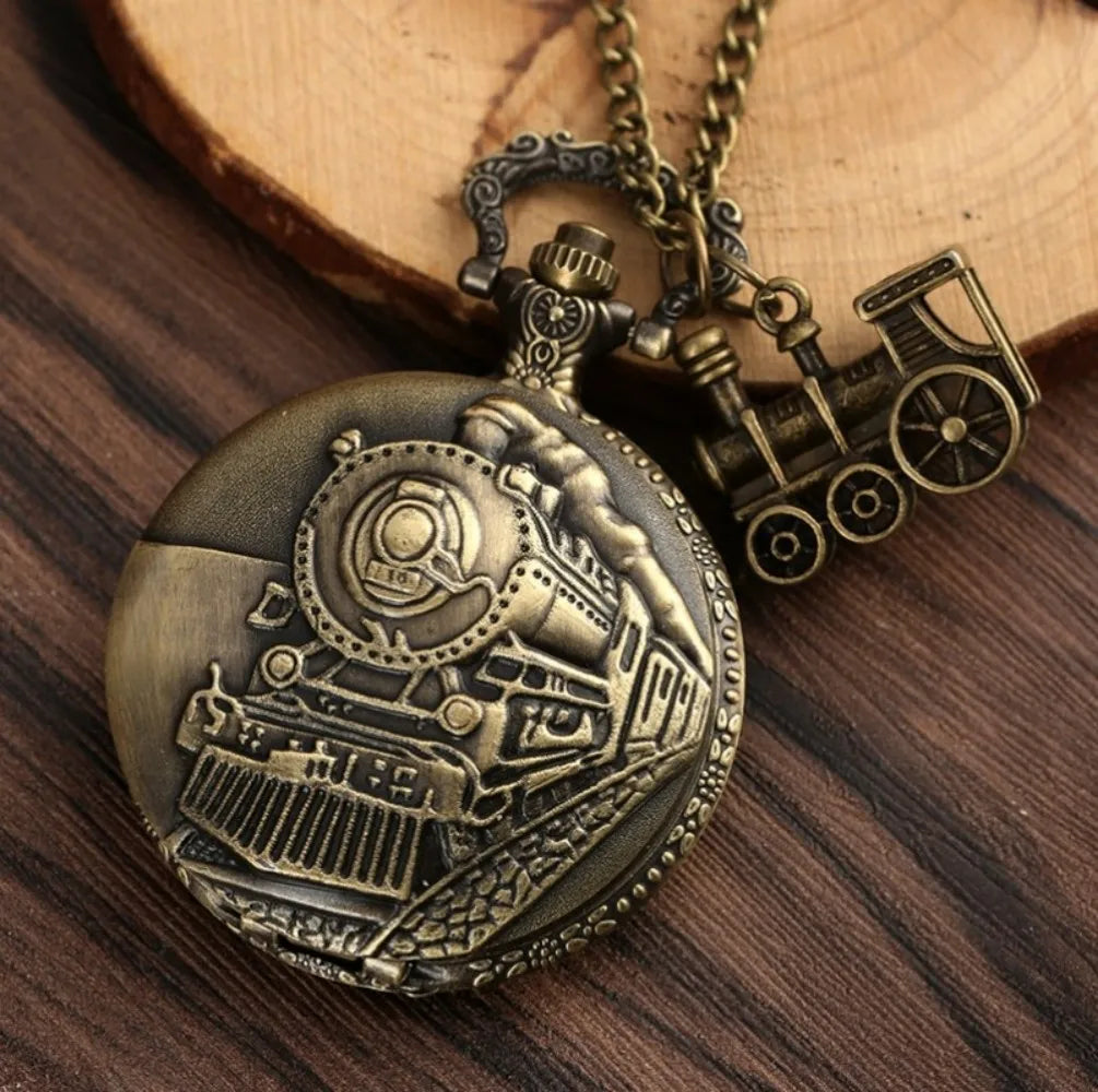 Steampunk Pocket Watch | Steam Train Detail