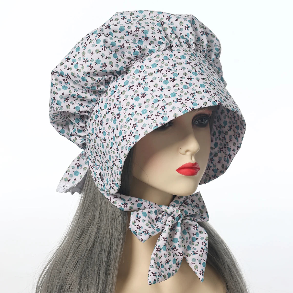 Colonial Bonnet Hat | Floral Cotton | One Size