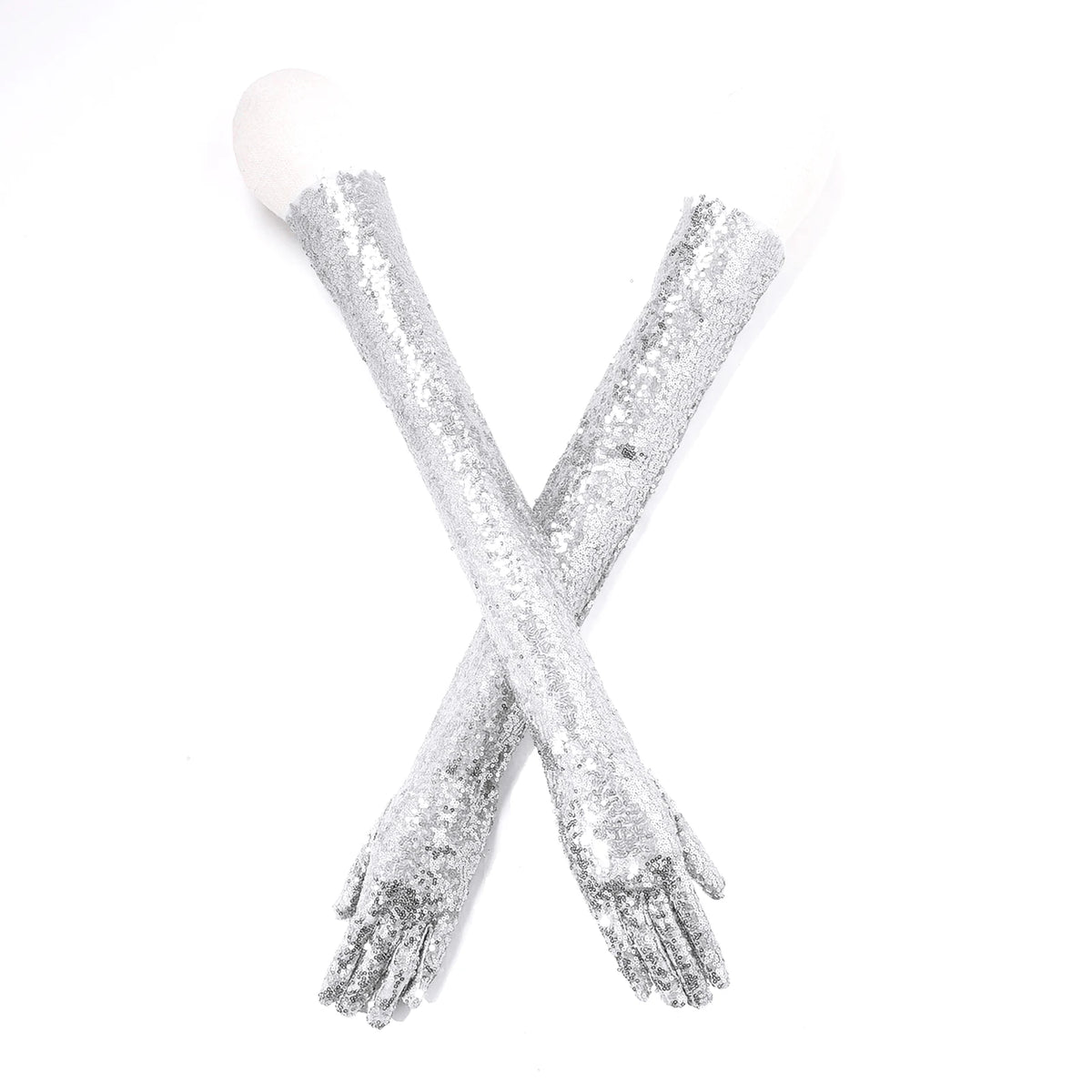 Starlight Sequin Elbow-Length Opera Gloves