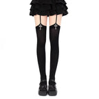 Cross Suspender Thigh-High Stockings | Gothic Lolita | One Size