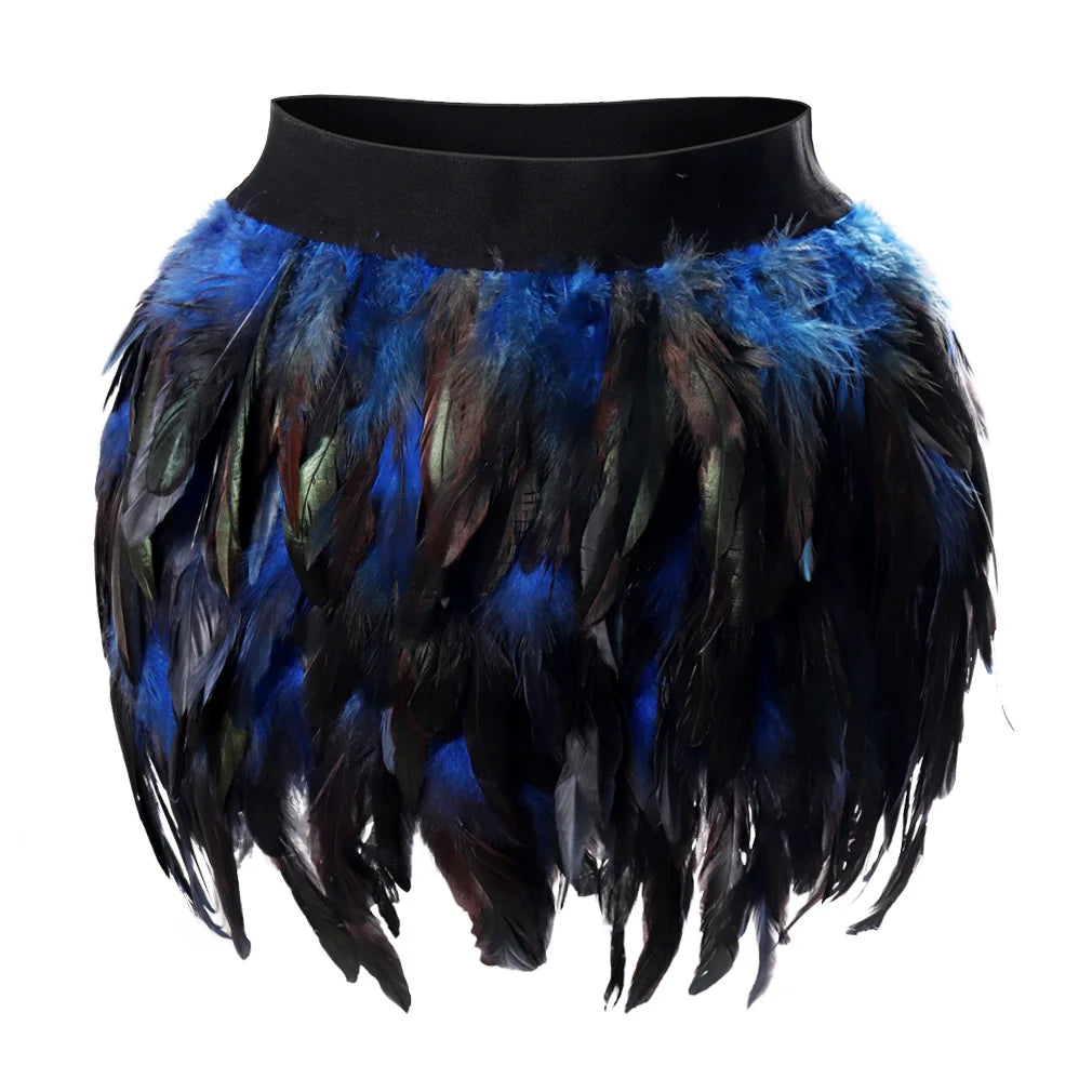 Faux Feather Stage Mini Skirt