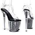 8-Inch Clear Platform Sandals - Backstrap High Heel Performance Shoes