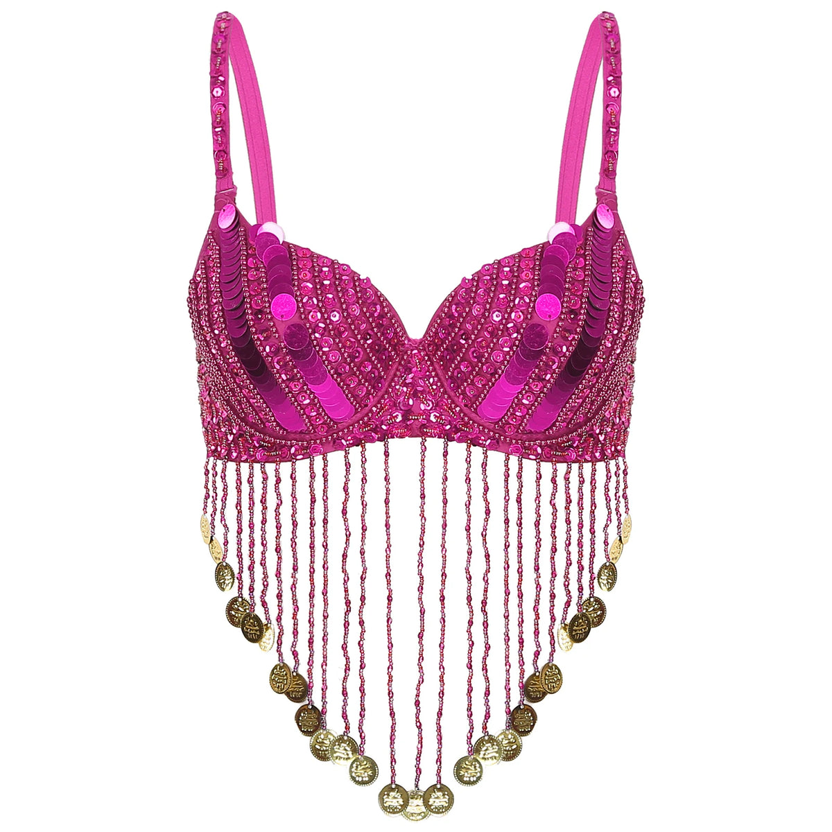 Sequin & Beaded Tassel Bra | Belly Dance & Festival Top | 7 Colours