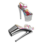 Holographic Platform Sandals - 20cm Pole Dance Heels