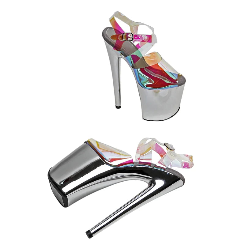 Holographic Platform Sandals - 20cm Pole Dance Heels
