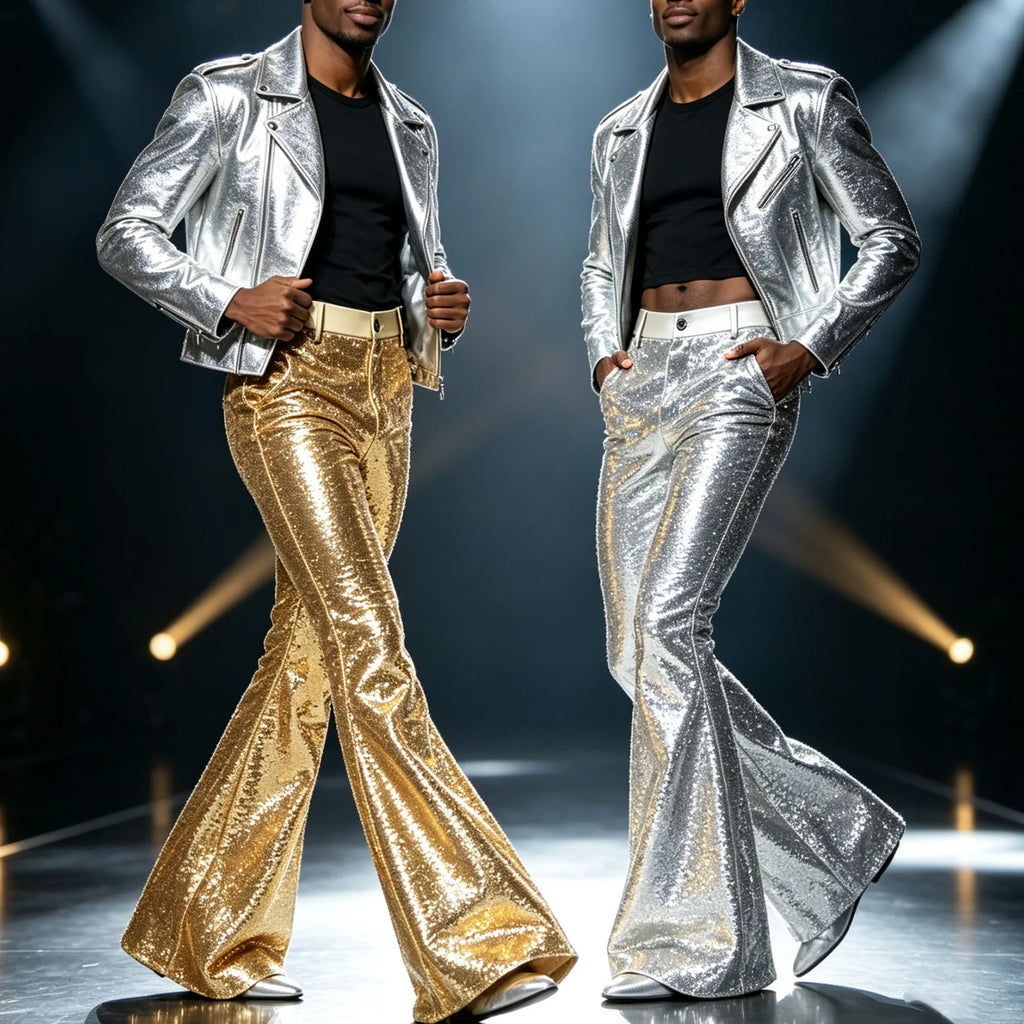 Men's Metallic Flares | Disco Bell-Bottoms