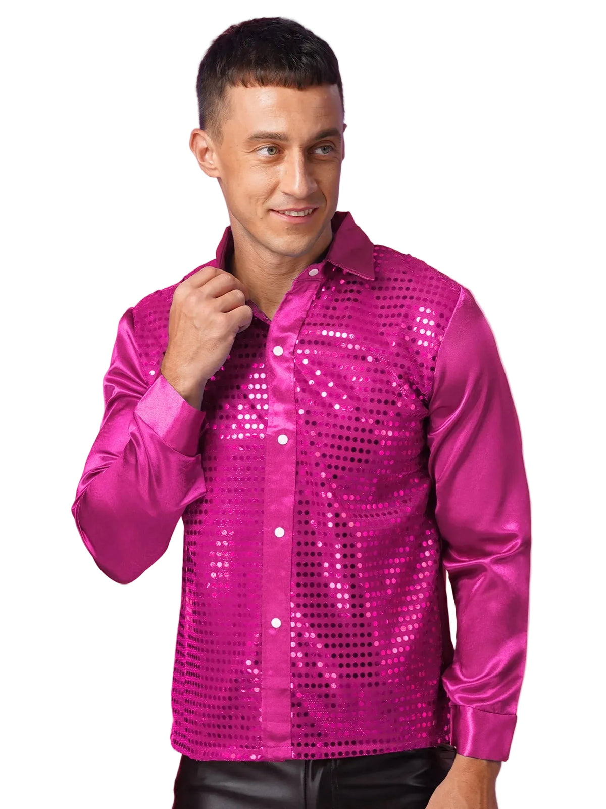 Men's Sequin Shirt | Long-Sleeve Sparkle