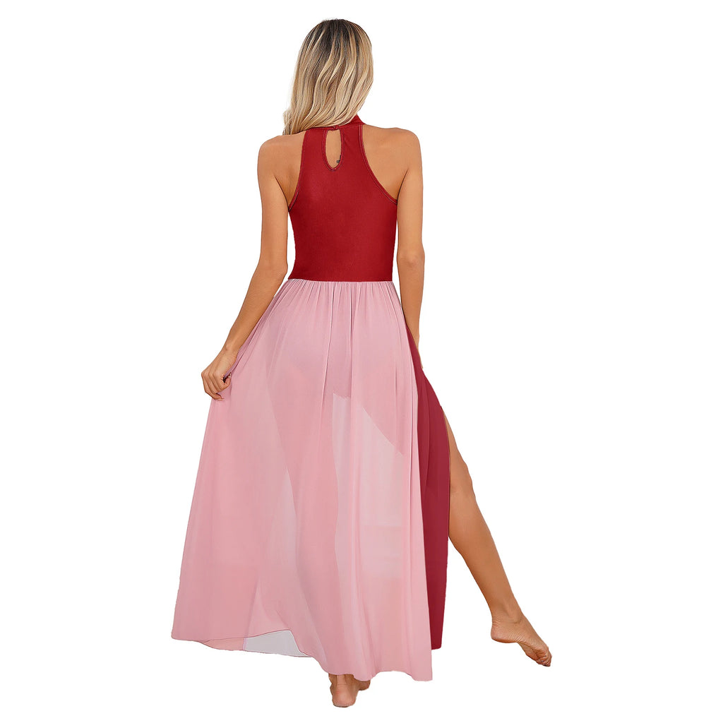 Moonlit Split-Skirt Lyrical Dance Leotard Dress