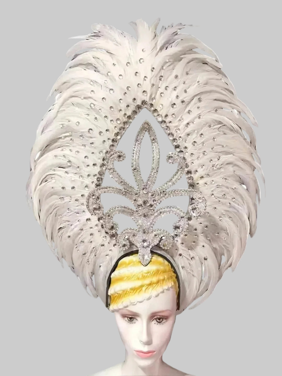Samba Feather Headdress & Wings - Multi-Color Carnival Costume Set with Rhinestones