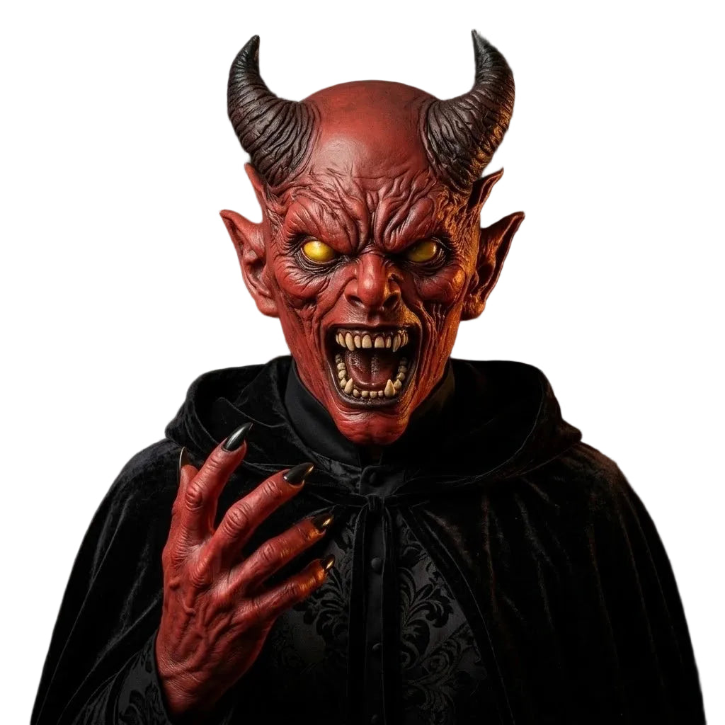 Horned Demon Mask | Red Horror Face