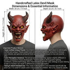 Horned Demon Mask | Red Horror Face