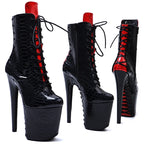 Snakeskin Platform Ankle Boots – 8-Inch Pole Dance Heels, Multi-Color