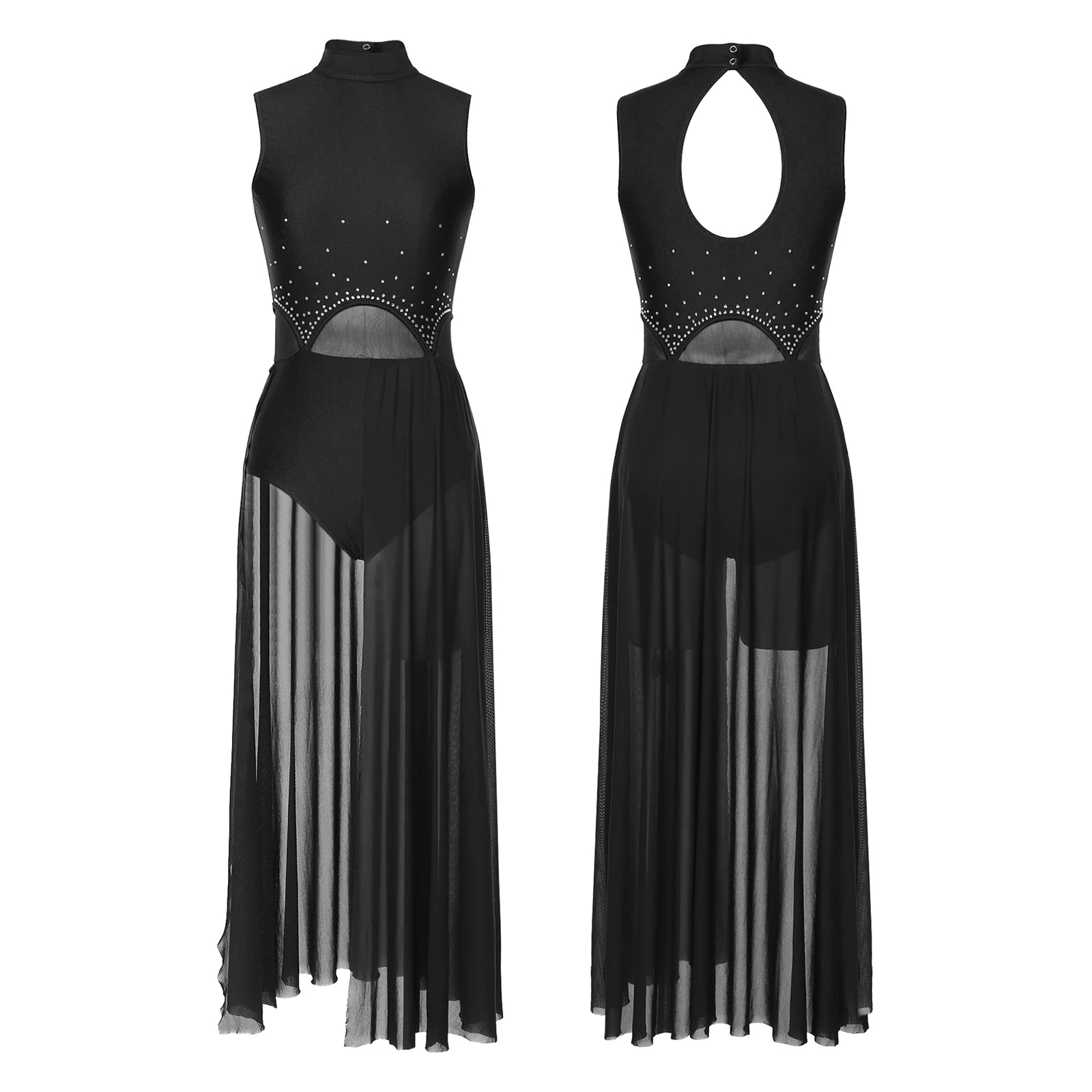 Rhinestone Lyrical Dress | Keyhole Back | Figure Skating