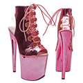 8-Inch Platform Ankle Boots - Electroplated Base Dance Boots