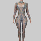 Rhinestone Print Jumpsuit - Luxury Performance Wear