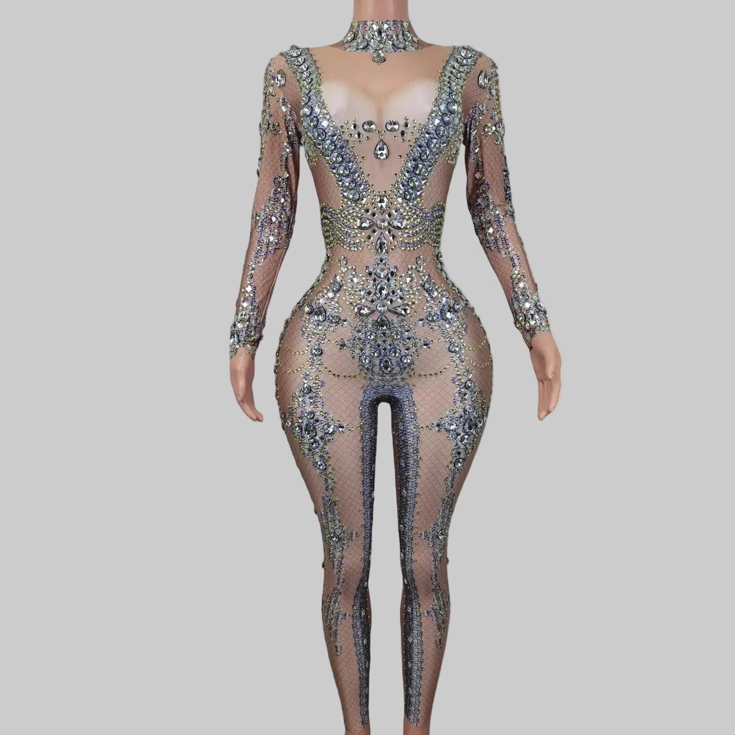 Rhinestone Print Jumpsuit - Luxury Performance Wear