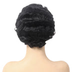 1920s Finger Wave Wig | Short Curly | Natural Black