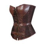 Steampunk Overbust Corset | Faux Leather & Buckles | S–6XL