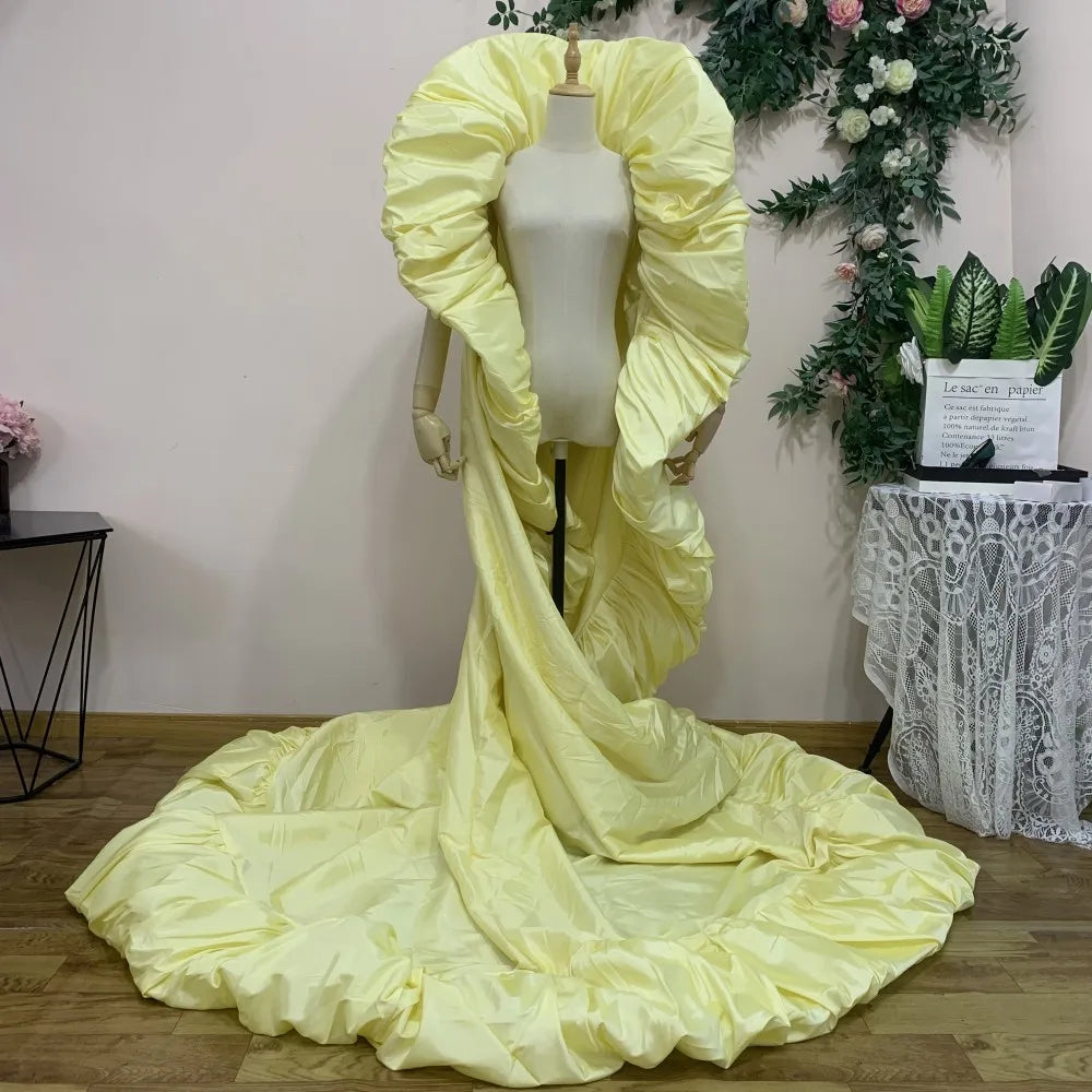 Ruffled Taffeta Cape | Drag Pageant Cloak | High Collar | 230cm