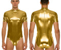 Men's Metallic Bodysuit | Zip Front