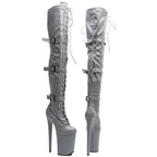 23CM Matte Platform Pole Dance Knee-High Boots - 9 Inch High Heel Performance Boots