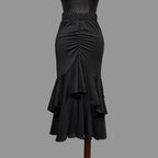 Latin Dance Ruffle Skirt | High-Low Hem | Salsa & Competition