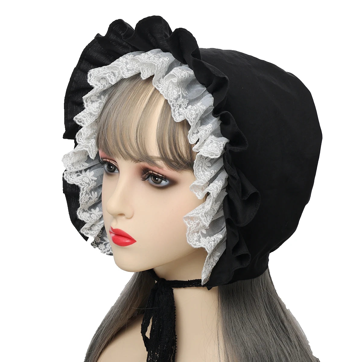 Lolita Ruffle Bonnet | Cotton & Lace | Adjustable