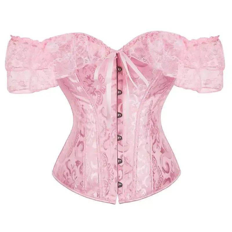 Overbust Corset | Ruffled Off-Shoulder | Victorian Gothic