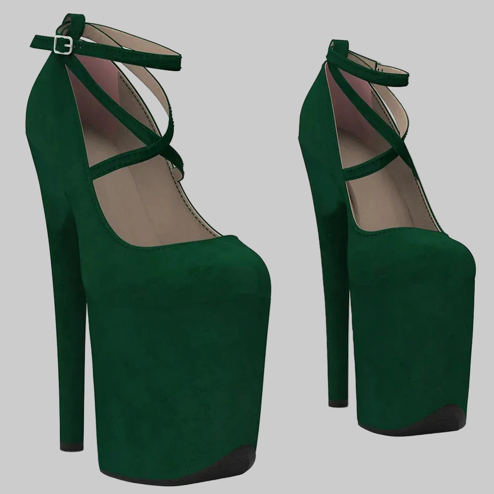 8-Inch Suede Platform Heels - Professional Pole Dance Shoes