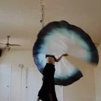 Belly Dance Silk Isis Wings | Semi-Circle Veil Set of 2 | with Sticks