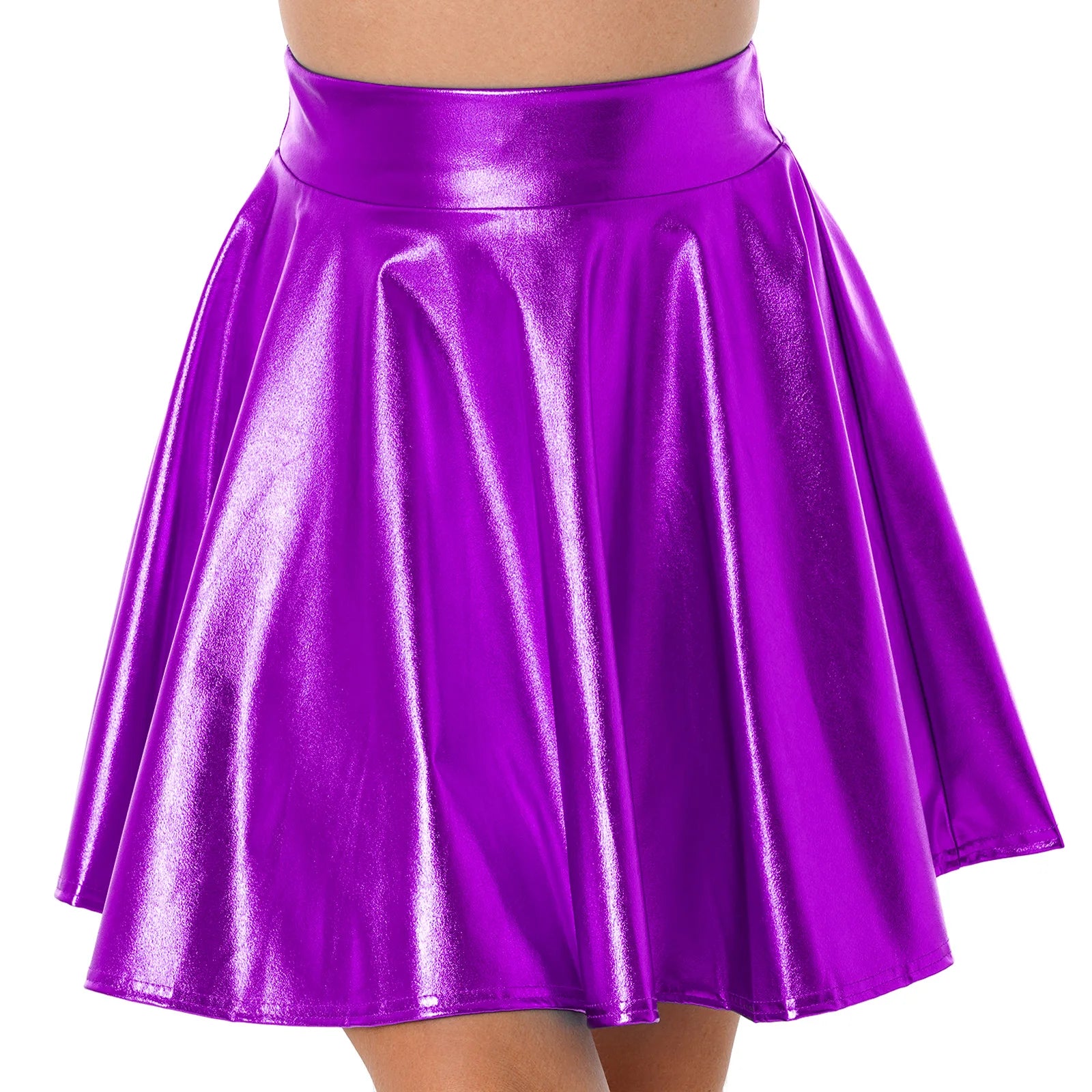 Holographic 2-Piece Set | Cutout Bodysuit + Pleated Skirt