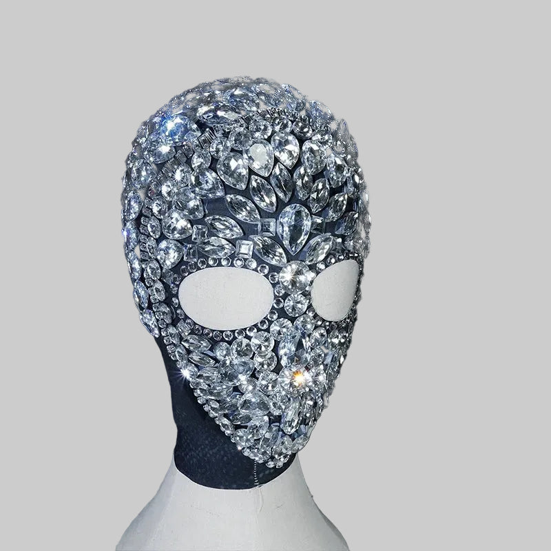 Rhinestone Crystal Performance Balaclava Mask