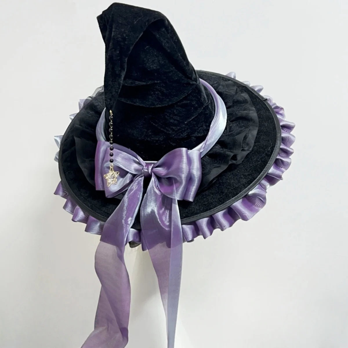 Lolita Witch Hat | Ruffle Bow | Halloween Costume Headwear