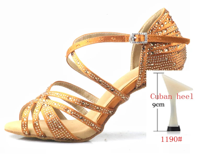 Dazzling Rhinestone Latin Dance Shoes