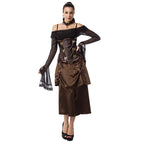 Steampunk Underbust Corset | Steel-Boned | Black & Brown