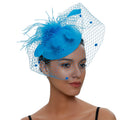 Pillbox Fascinator Hat | Fishnet Veil & Feather | 11 Colors