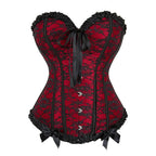 Floral Brocade Overbust Corset | Lace-Up | Plus Sizes