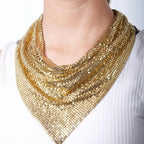 Edgy Metal Punk Bandana Neck Scarf - Chainmail Style Festival & Nightlife Accessory