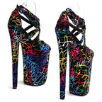 9-Inch Graffiti Platform Sandals | Open Toe | Multi-Strap