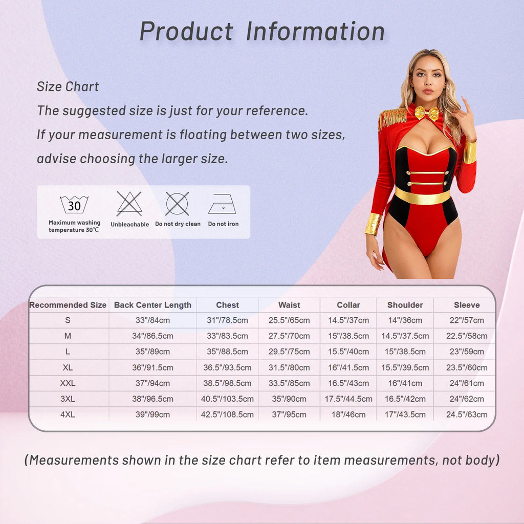Ringmaster Velvet Bodysuit | Circus Stage Costume