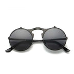 Steampunk Flip Sunglasses | Round Metal Frame | Unisex