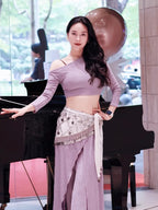 Velvet Tribal Hip Scarf | Coins & Fringe | Belly Dance