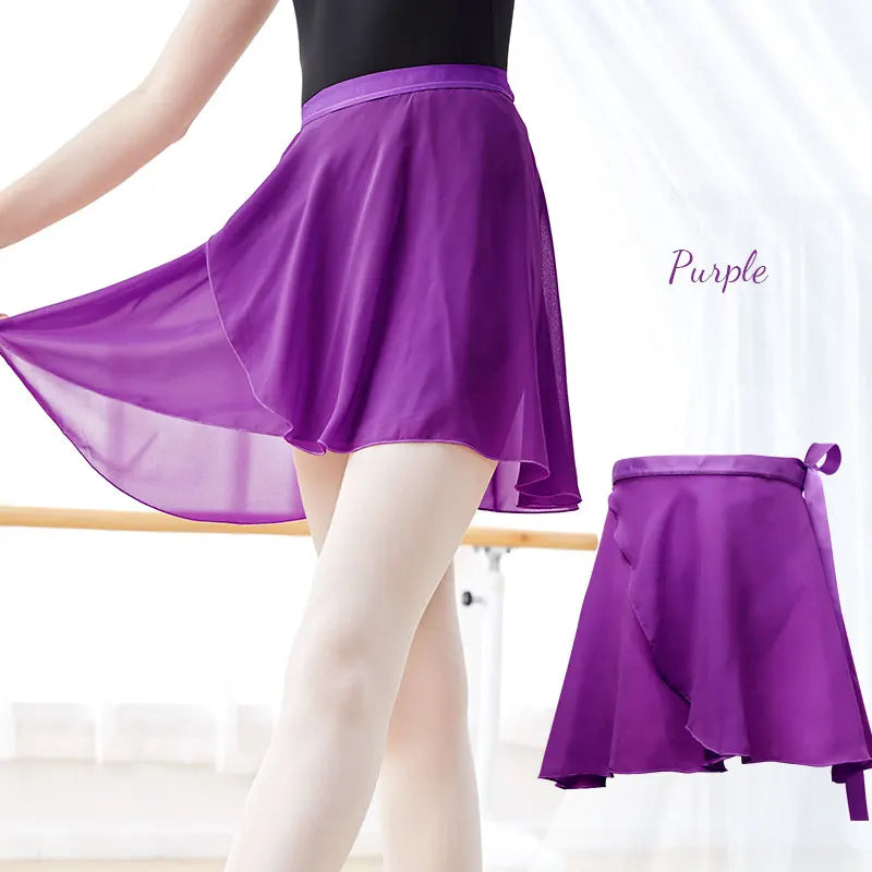 Chiffon Tie-Up Ballet Wrap Skirt | 18 Colors | S–XL