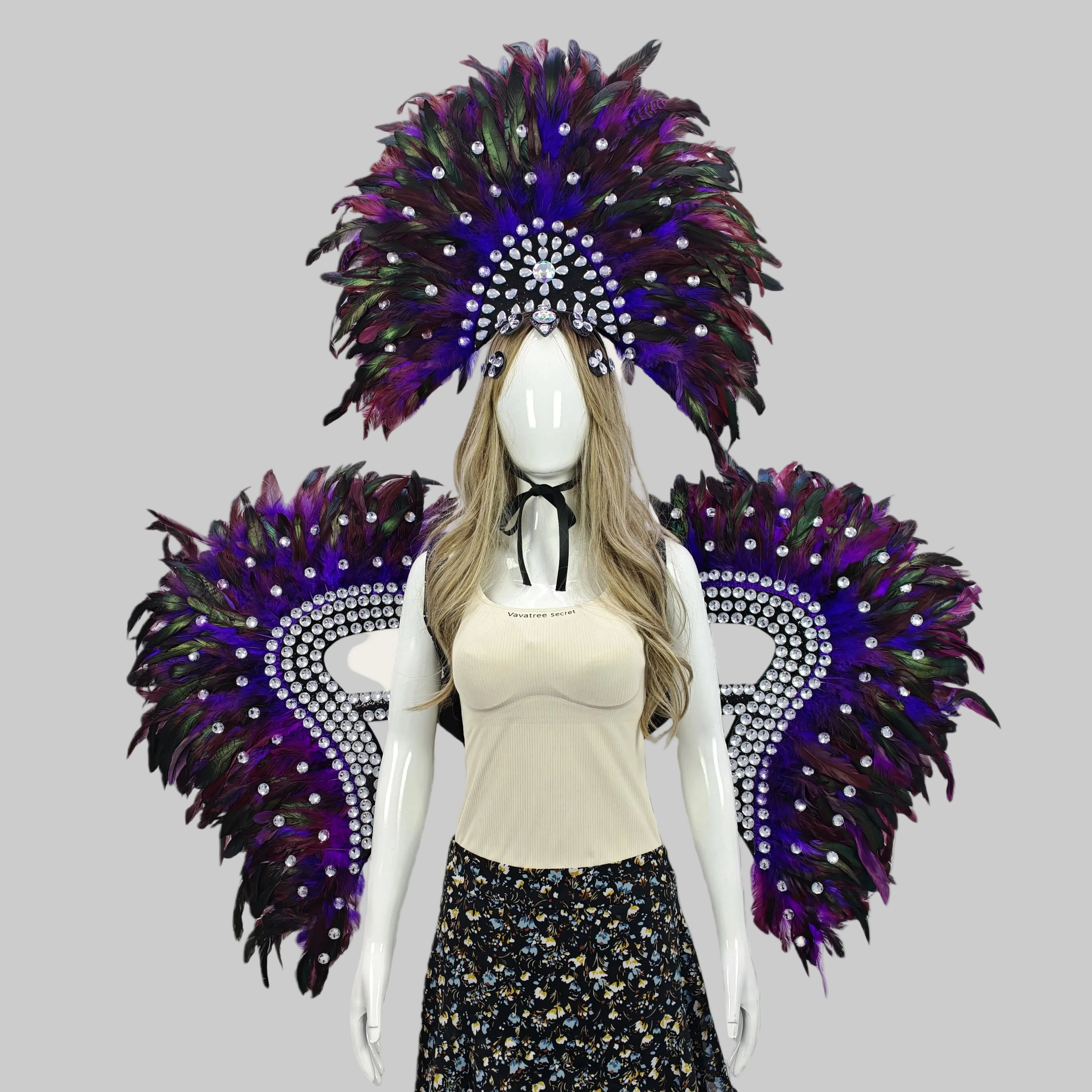 Feather Headdress & Wing Set - Festival & Performance Costume