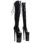 Patent Leather Thigh-High Boots - 26cm Pole Dance Heels
