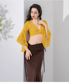 Belly Dance Costume | Lace Bell Sleeve Top & Maxi Skirt