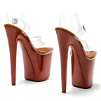 8-Inch Platform Heels with Peep Toe - Slip-On Sandals