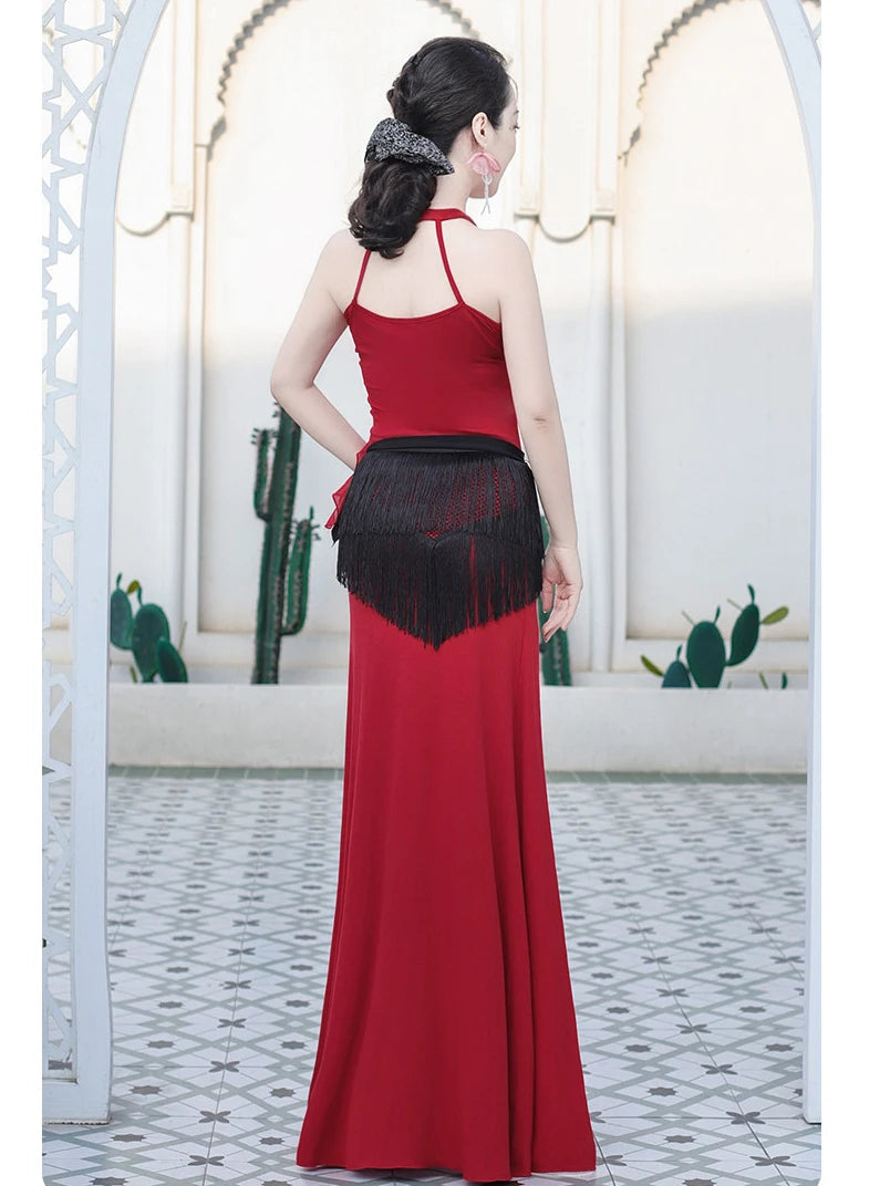 Belly Dance Modal Dress | Sleeveless Backless Maxi